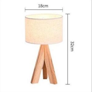 Lampe de Chevet Bois Trépied Pas cher Blanc
