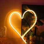 Lampe Néon Coeur Jaune