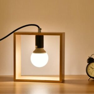 Lampe de Chevet Bois  Carré