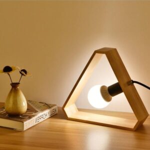 Lampe de Chevet Bois <br> Triangle