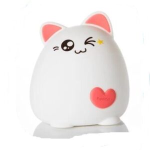 veilleuse chat LED Rose