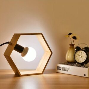 Lampe de Chevet Bois  Hexagone